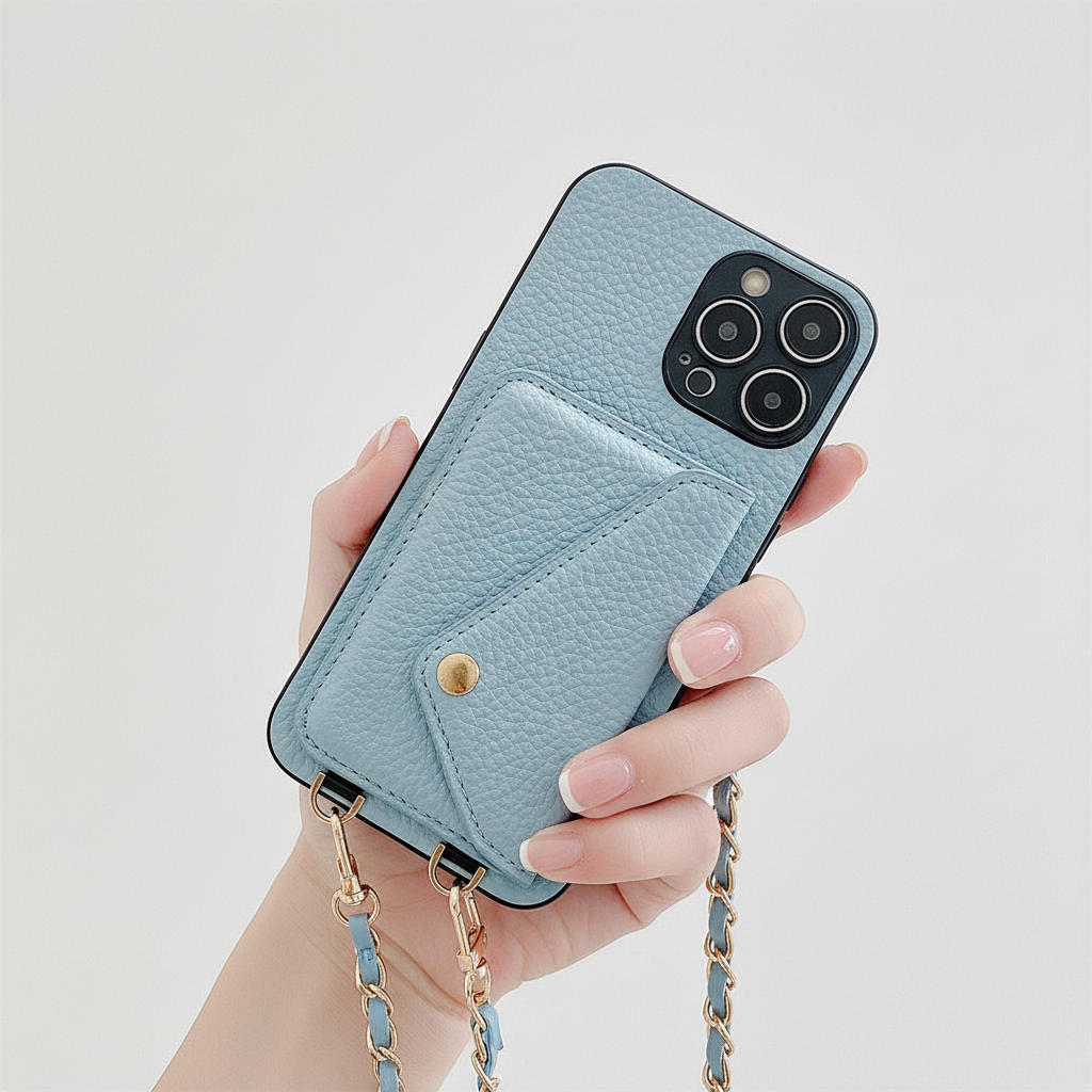 Luxe PU-leren wallet case voor iPhone, compleet met handige pasjeshouder voor al je kaarten.