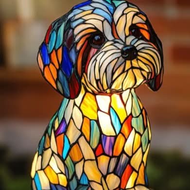 USB oplaadbare honden nachtlamp, draagbaar en decoratief voor thuis, warme LED verlichting.