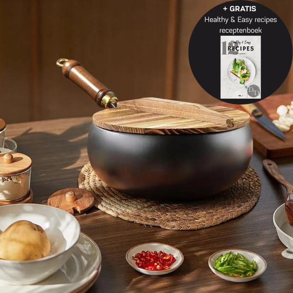 Duurzame Cuyun wadjan van gietijzer, krasbestendig en anti-aanbak, voor elke keuken.