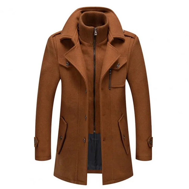 Stijlvolle herenjas Milan, een modieuze jas met dubbele kraag. Perfecte casual winterjas voor mannen.