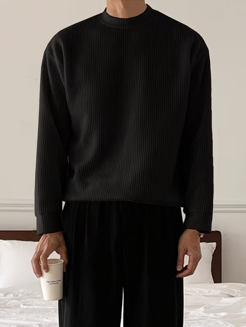 Warme en comfortabele heren winter trui met ronde hals, essentieel in de kou.