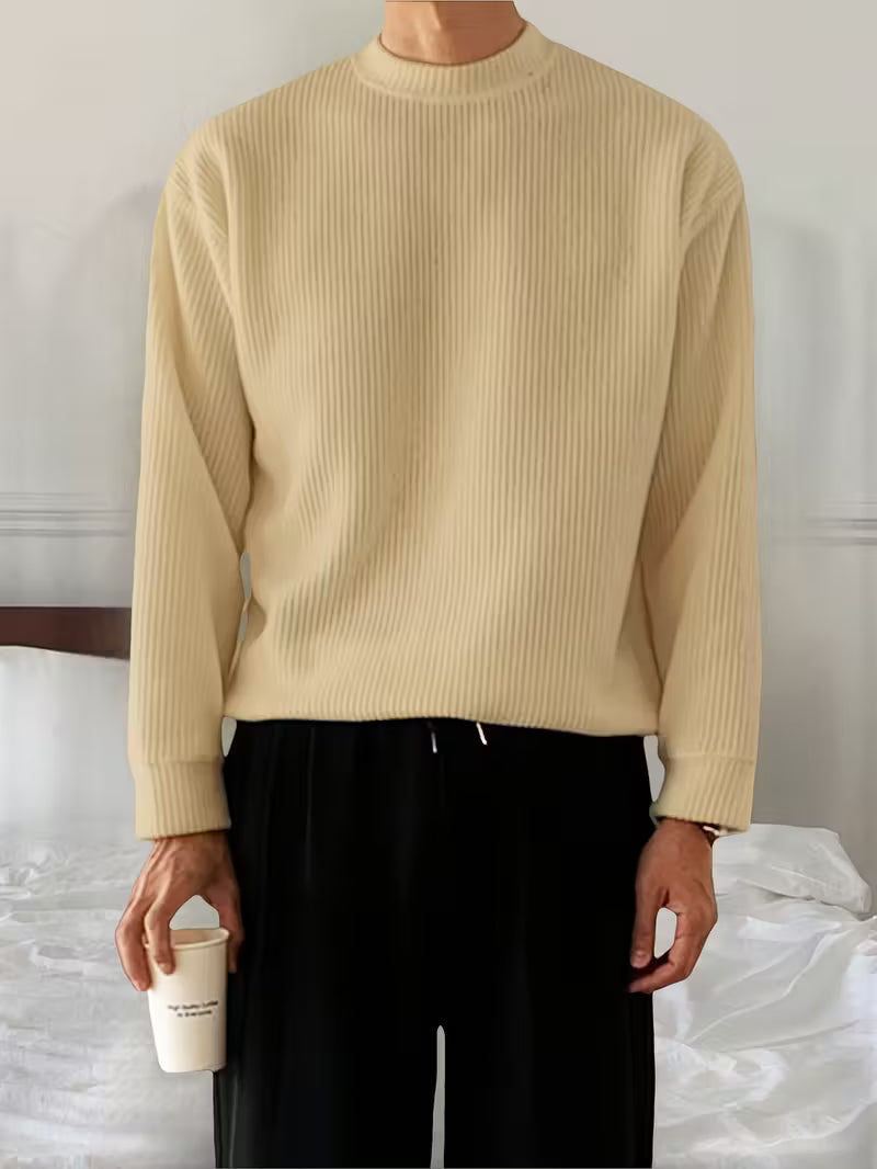 Tijdloze heren trui met ronde hals, comfortabel en stijlvol voor de modebewuste man.