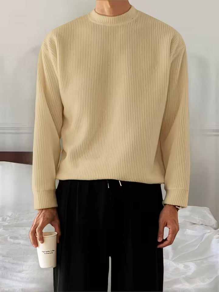 Tijdloze heren trui met ronde hals, comfortabel en stijlvol voor de modebewuste man.