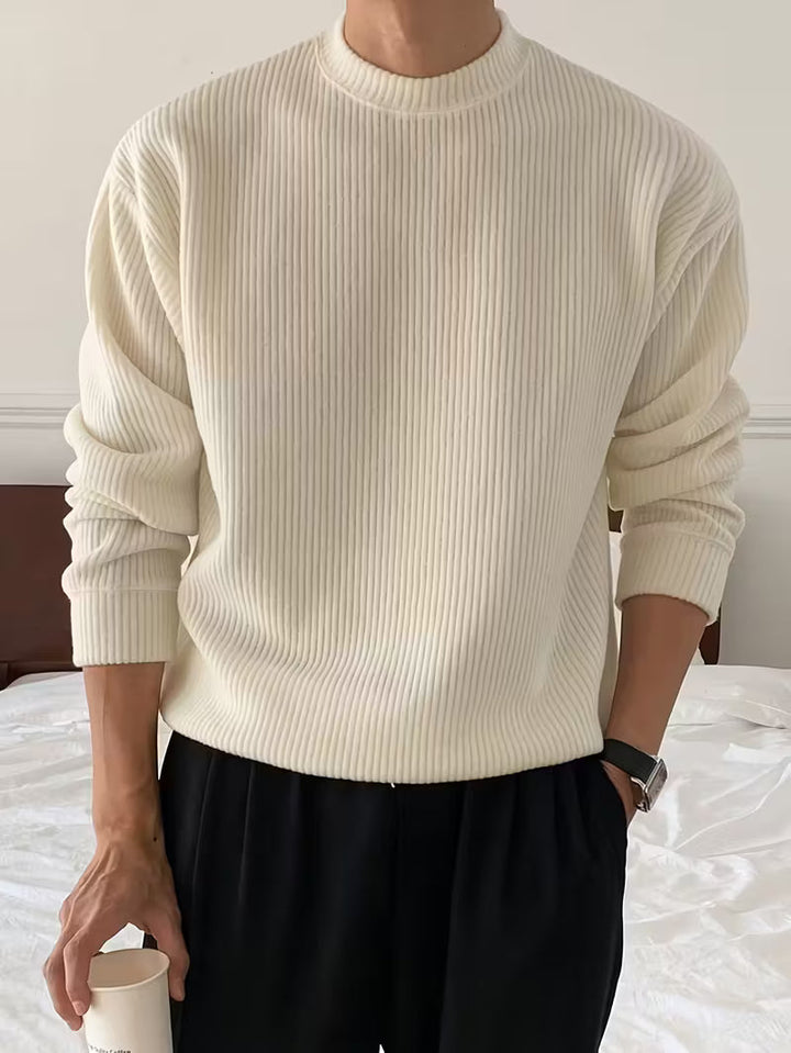 Warme heren winter trui met ronde hals, comfortabel en trendy voor koude dagen.