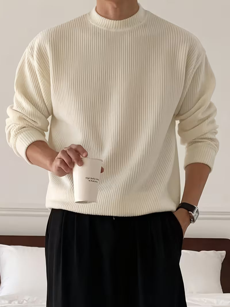 Zachte heren trui met ronde hals, casual en comfortabel voor dagelijks gebruik.