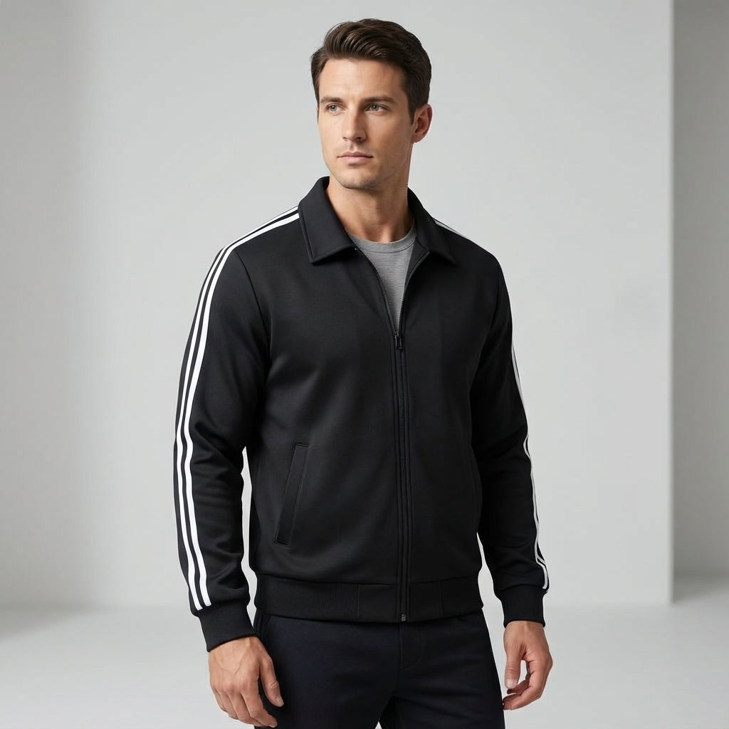 Comfortabel gevoerd heren trainingsjack Marshall. Perfecte sportjas voor fitness en veelzijdig gebruik.