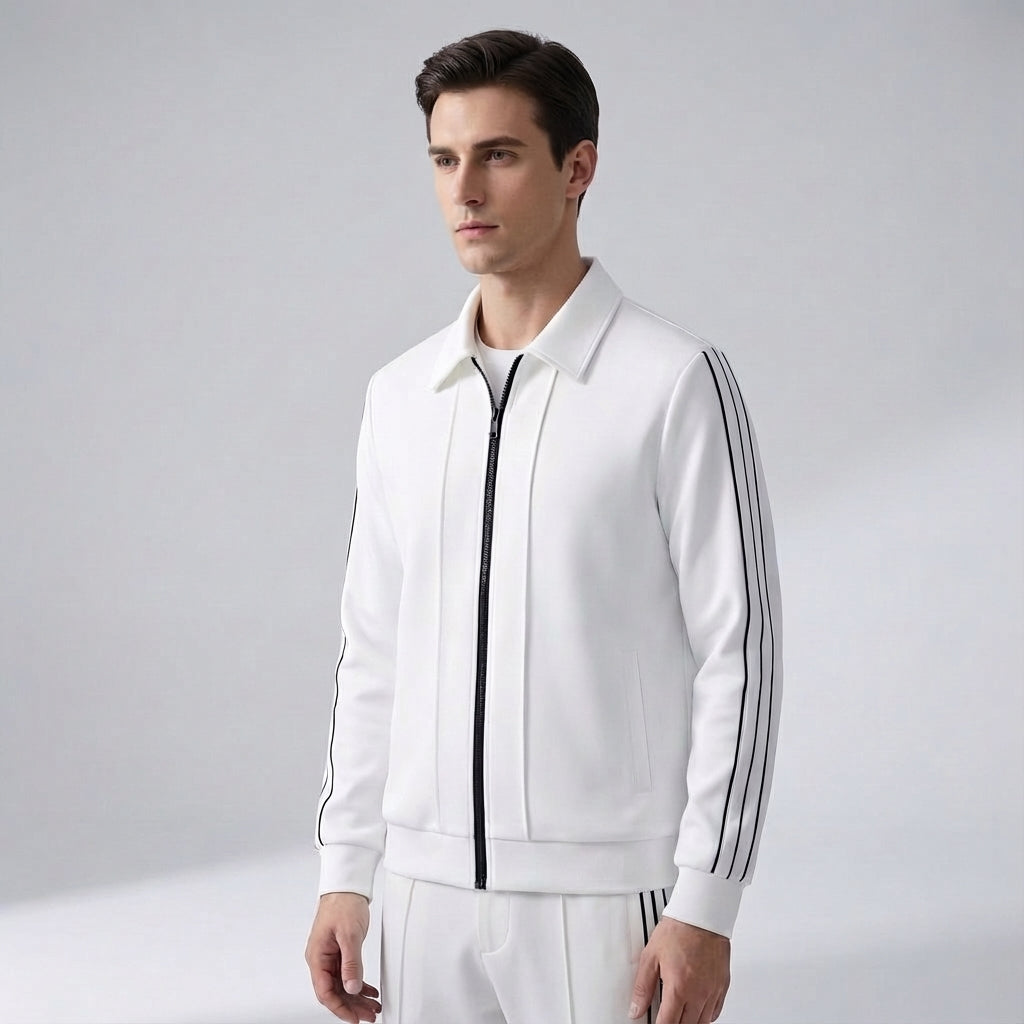 Gevoerd heren Marshall trainingsjack, zwarte buitenkleding voor sport en comfort bij koud weer.