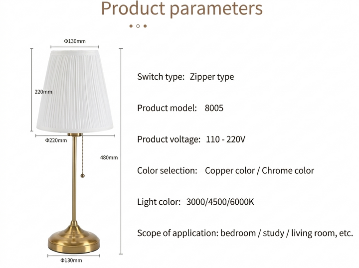 Veelzijdige klassieke tafellamp met draadloze functionaliteit en drie lichtstanden. Ideale leeslamp of sfeerlamp.