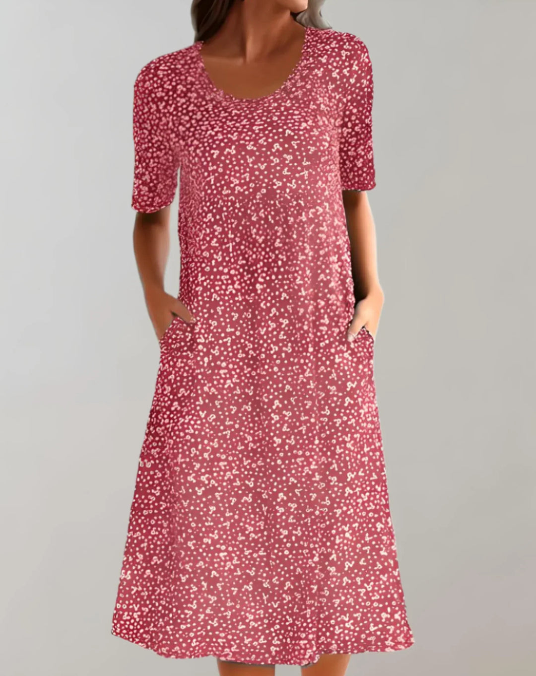 Elegante V-hals zomerjurk voor dames, zwierig en casual, ideaal als strandkleding of lentedracht. Veelzijdig.