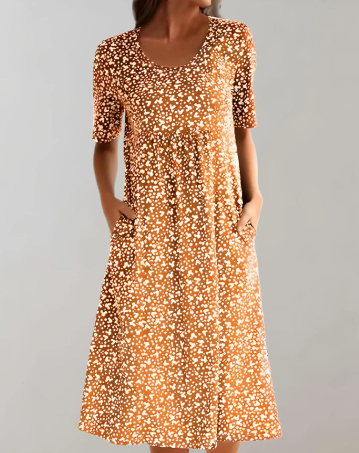 Flatterende dames V-hals jurk, elegant en mouwloos, perfect voor een comfortabele en stijlvolle zomer.