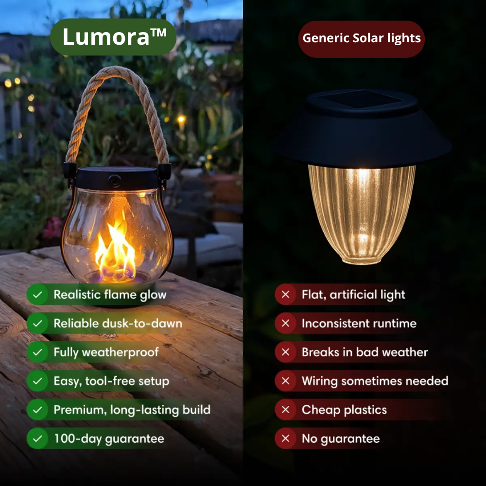 Close-up van energiezuinige solarlamp met dynamische led vlammen, ideaal voor tuindecoratie buiten.