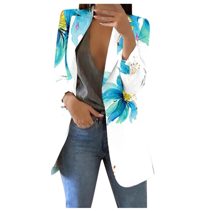 Geprinte dames blazer, cropped model Savannah; perfect voor een trendy en stijlvolle look.