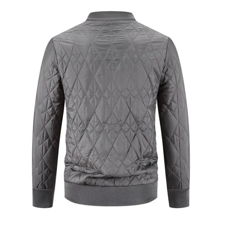 Casual heren bomberjack, gewatteerd met rits en ronde hals, perfect voor lente en herfst bovenkleding.