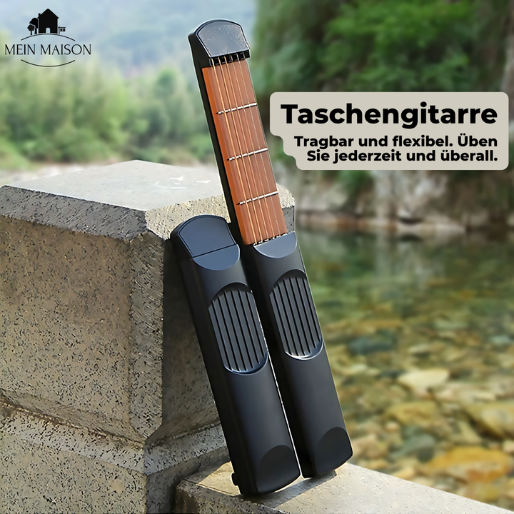 Universele draagbare gitaartrainer. Essentieel hulpmiddel voor stil gitaar leren, oefenen en akkoordbeginselen.