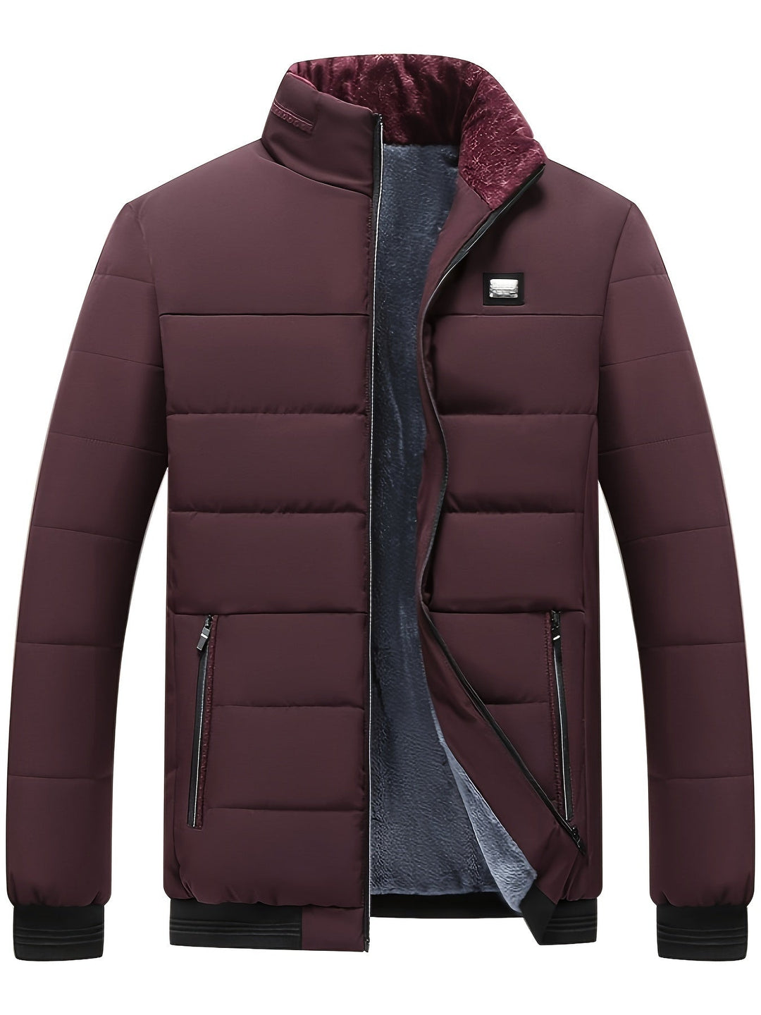 Zijaanzicht van de warme Joseph gewatteerde heren jas. Ideale buitenkleding voor een stijlvolle winterlook.