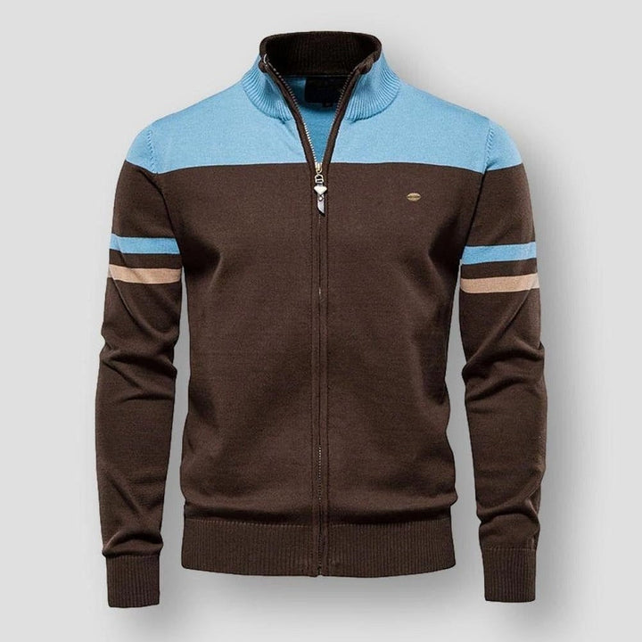Stijlvol gestreept heren trainingsjack Gabriel, perfect voor een sportieve of casual outfit, met rits en kraag.