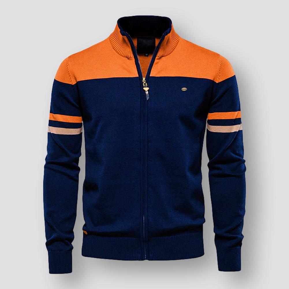 Veelzijdig heren trainingsjack, gestreept met schouderstrepen, ideaal als sportief jack of casual bovenkleding.