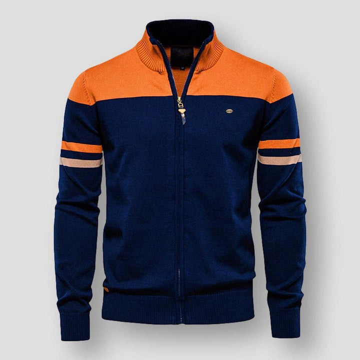 Veelzijdig heren trainingsjack, gestreept met schouderstrepen, ideaal als sportief jack of casual bovenkleding.