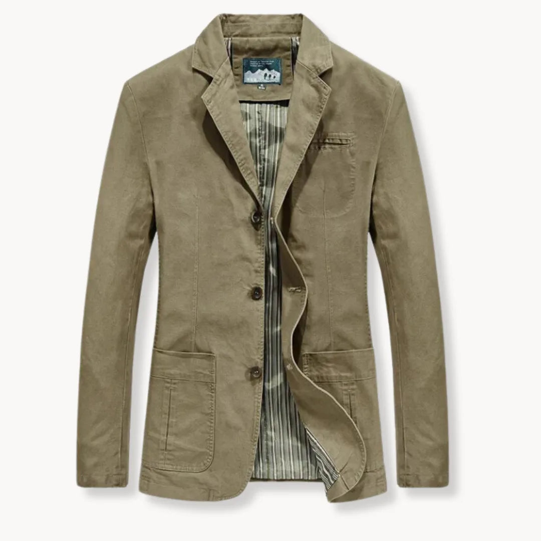 Heren getailleerde blazer met reverskraag, ideaal voor een smart casual of formele look.