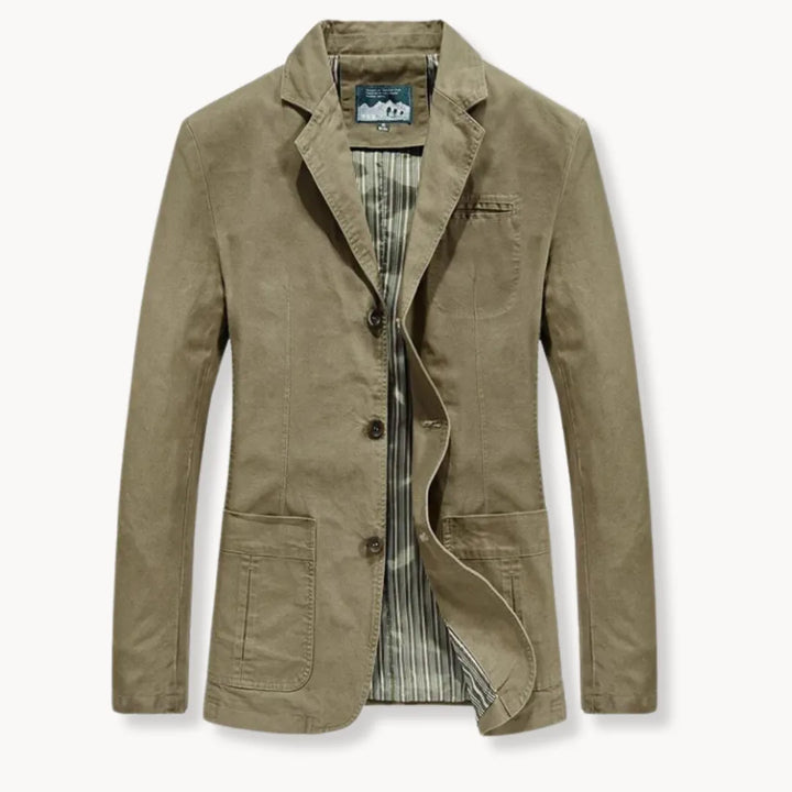 Heren getailleerde blazer met reverskraag, ideaal voor een smart casual of formele look.