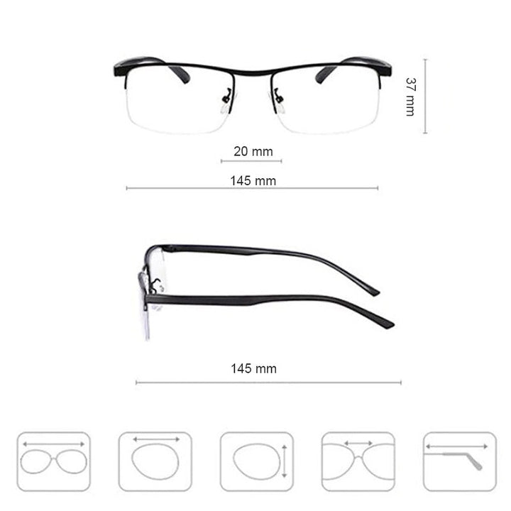 Unisex intelligente multifocale leesbril, oogzorg, comfort, scherp zicht, lezen.