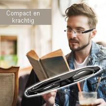 Lichtgewicht unisex leesbril, blauw, opvouwbaar, ideaal voor onderweg en comfortabel lezen.