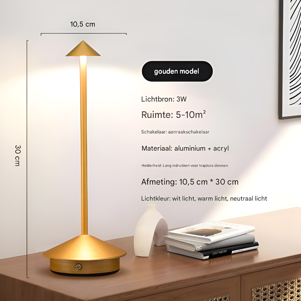 Flexibele Glowy draadloze LED tafellamp, oplaadbaar, ideaal voor interieurdecoratie.