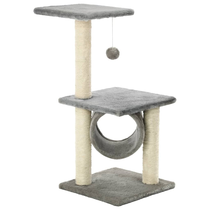 Multifunctionele 65cm krabpaal voor katten, met sisal om te krabben en pluche voor comfort.