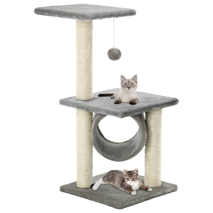 Katten krabpaal 65cm, sisal en pluche. Stimuleert natuurlijke instincten en biedt een veilige haven.