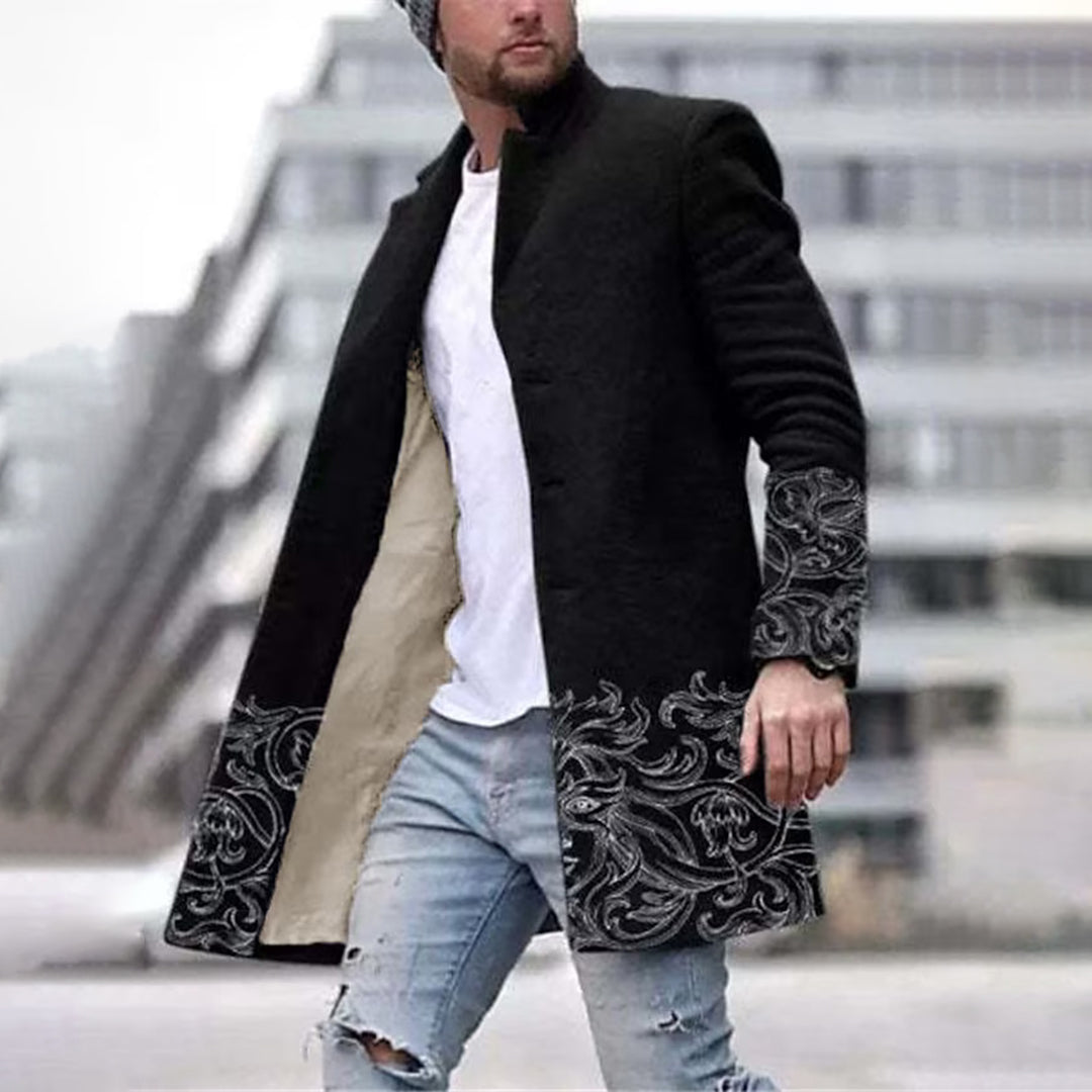 Unieke herenjas Laurent met bijzonder patroon, modieuze bovenkleding voor casual gelegenheden.