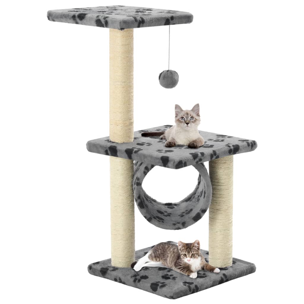 Design krabpaal 65cm voor katten, met natuurlijke sisal vezels en zachte pluche oppervlakken.