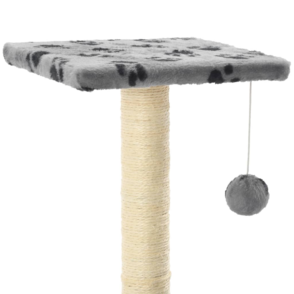 Sterke 65cm katten krabpaal van sisal, met een zachte pluche top; ideaal voor actieve katten.