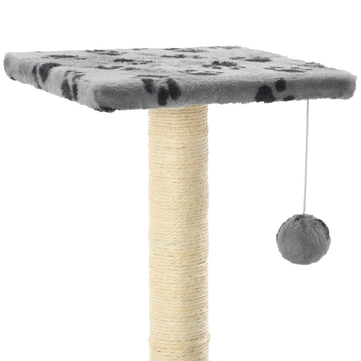 Sterke 65cm katten krabpaal van sisal, met een zachte pluche top; ideaal voor actieve katten.