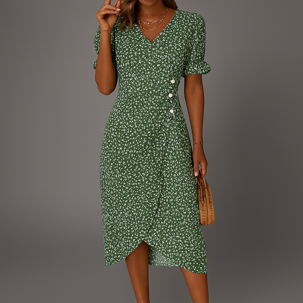 Voorjaars/zomer maxi-jurk, multicolor en lichtgewicht. Perfect voor casual kleding of vakantie.