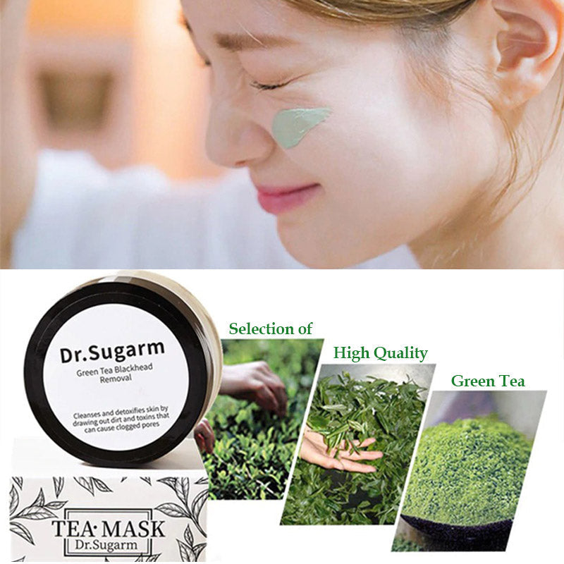 Textuur van het groene thee gezichtsmasker, rijk aan antioxidanten voor huidverzorging.