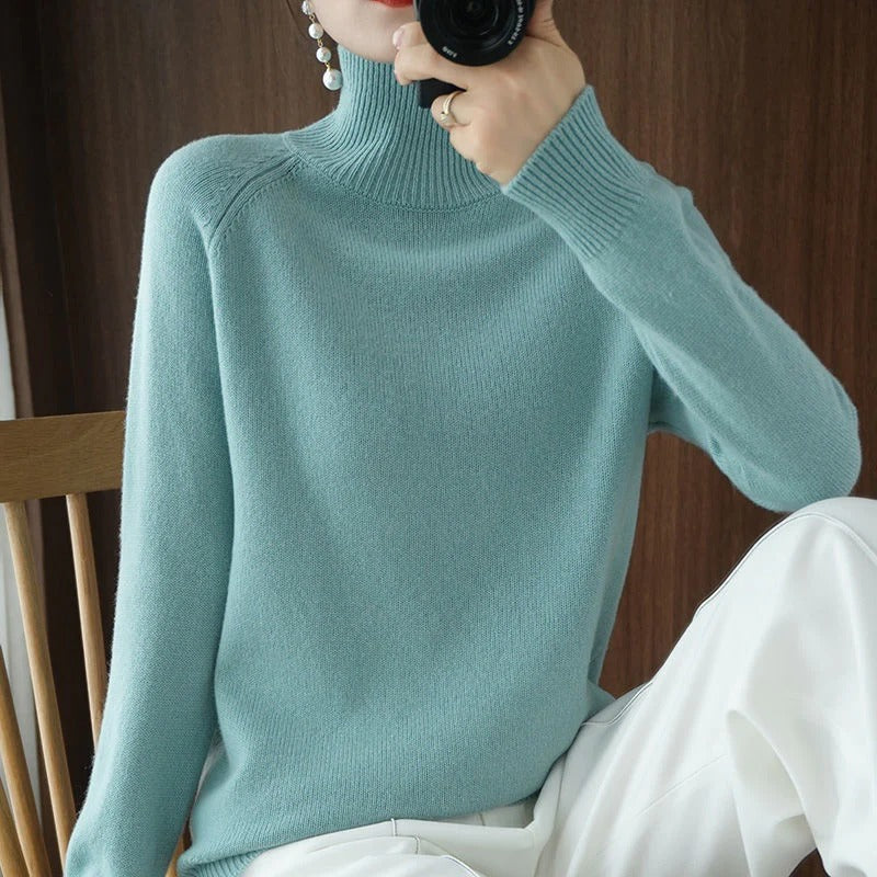 Stijlvolle dames coltrui voor een warme en elegante look. Comfortabele winterkleding voor dagelijks gebruik.