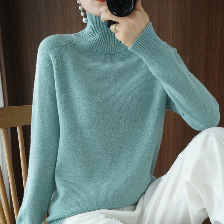 Stijlvolle dames coltrui voor een warme en elegante look. Comfortabele winterkleding voor dagelijks gebruik.