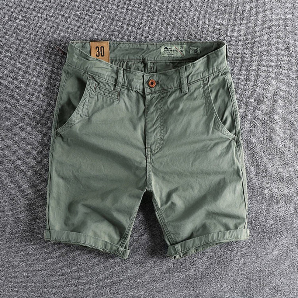 Katoenmix heren cargo korte broek, comfortabele en ademende zomerkleding van KOLUA.