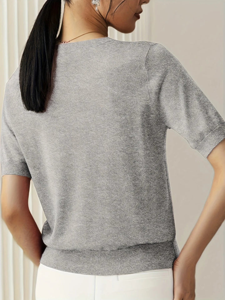 Dames korte mouwen trui Mira; comfortabele, trendy top voor het voorjaar en de zomer.