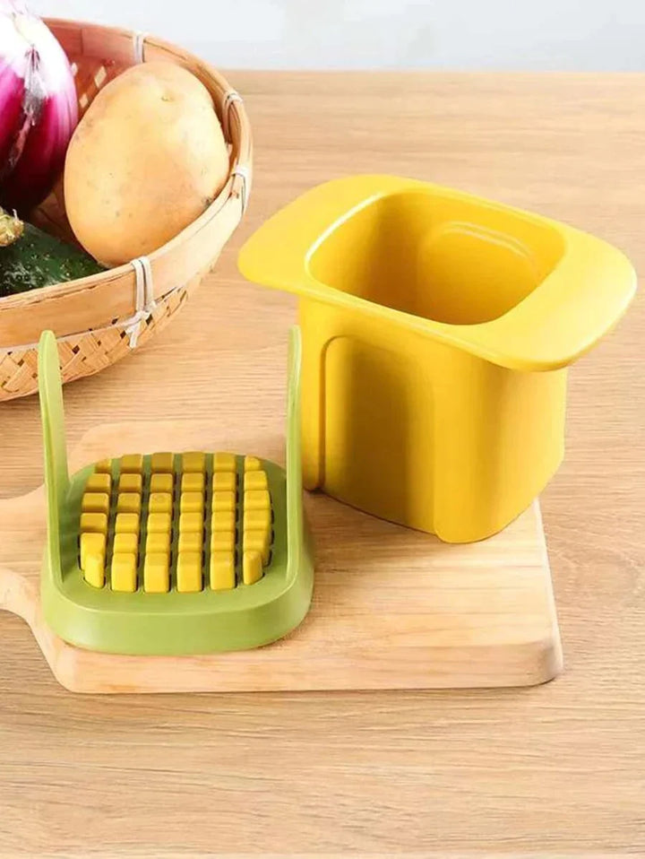 Diverse soorten groenten en fruit perfect gehakt met de veelzijdige groente hakker. Koken wordt makkelijker.