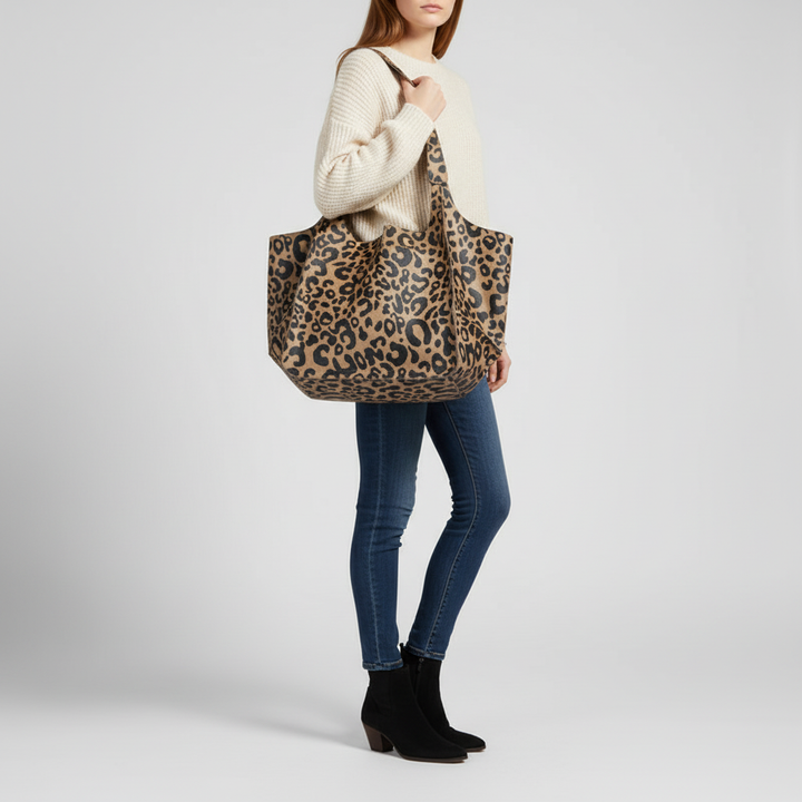 Ruim interieur van de FlexiCarry grote vegan leren totebag, ideaal voor al je spullen als dames tas.
