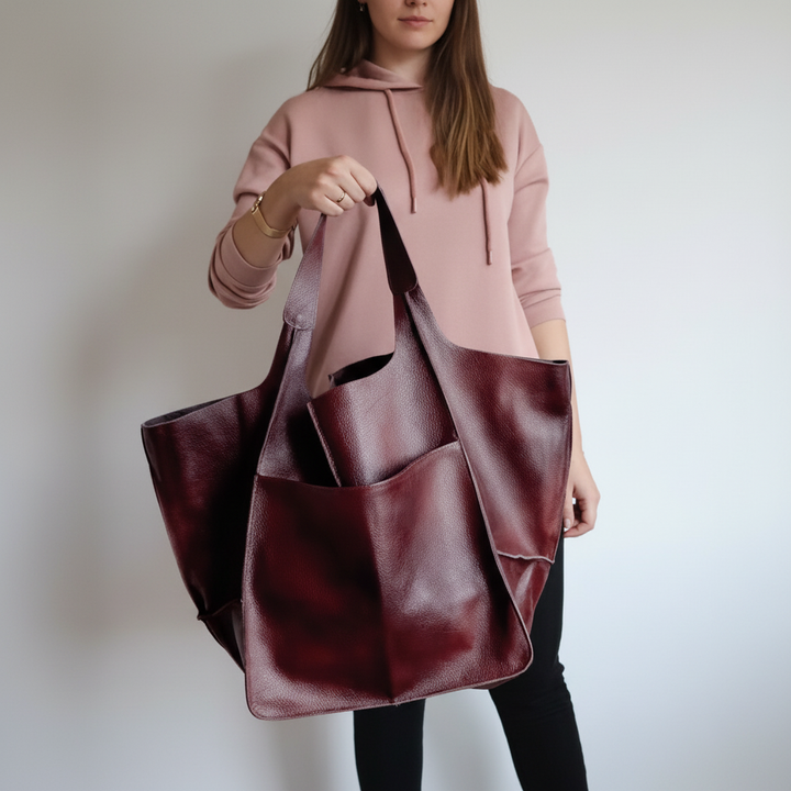 Stijlvolle en duurzame FlexiCarry dames tas van vegan leer, een bewuste keuze voor een modieus accessoire.