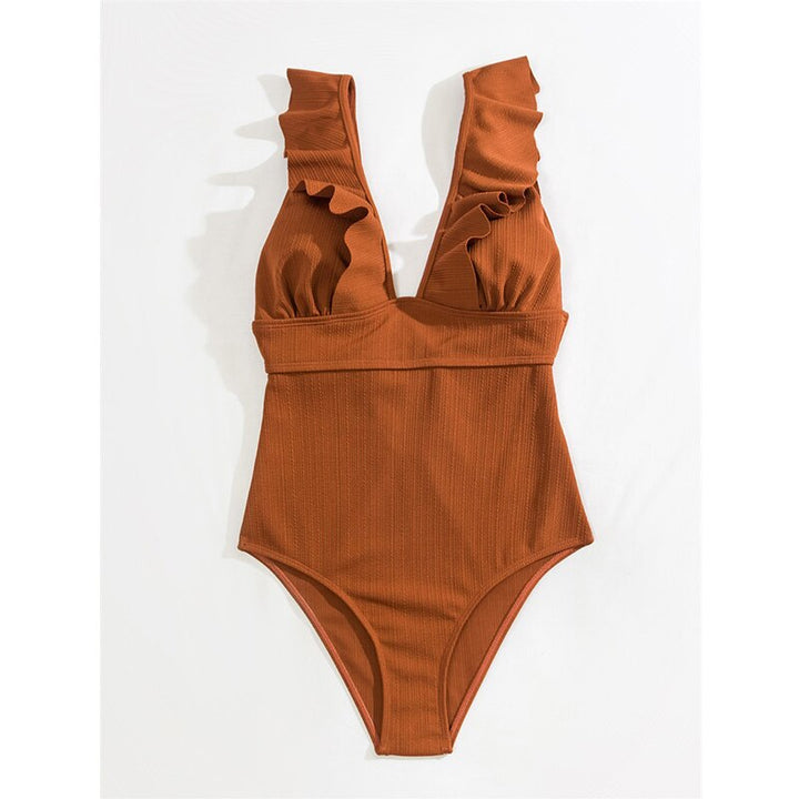 Comfortabel dames badpak, ideaal voor zomer en strand. Trendy boho stijl met v-hals en speelse details.