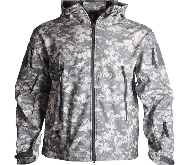 Detail van de winddichte heren army jas met stevige rits en waterafstotende stof. Comfortabel najaarsjack.