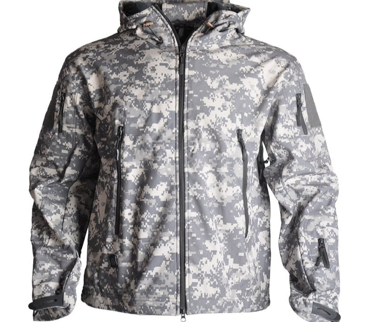 Detail van de winddichte heren army jas met stevige rits en waterafstotende stof. Comfortabel najaarsjack.