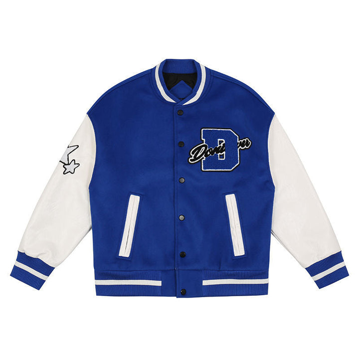 Heren baseball jack in Amerikaanse stijl, warme en comfortabele kleding, perfect voor een casual look.