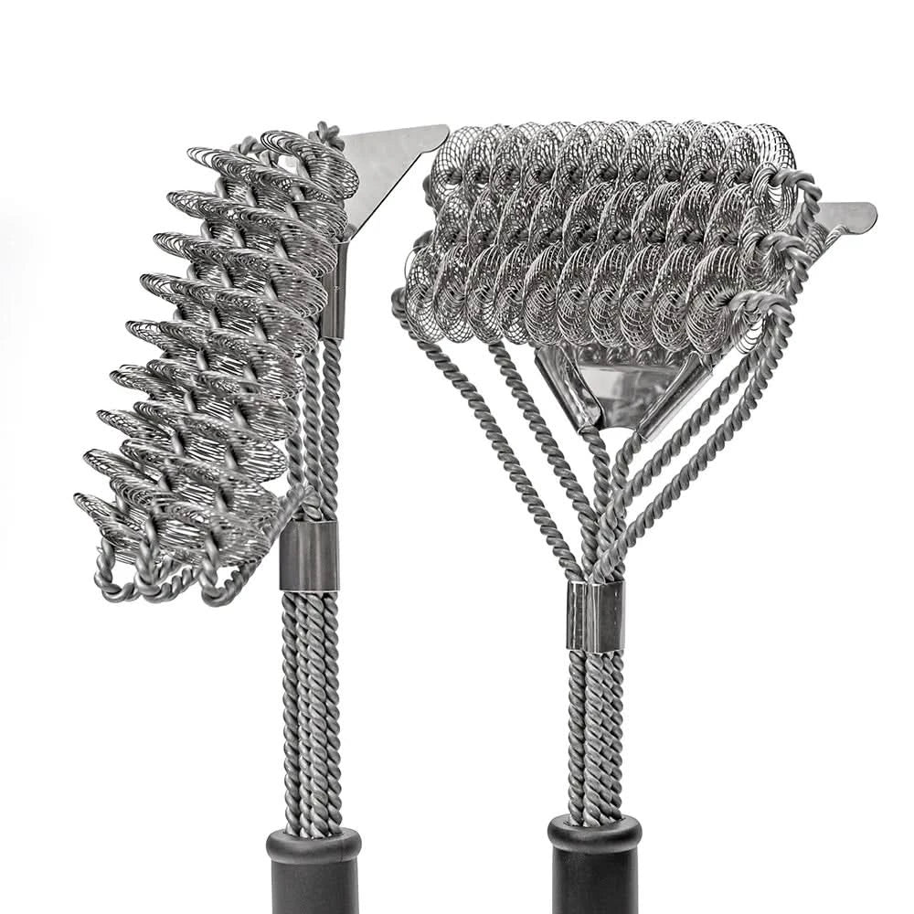 De GrillMaster RVS borstel, een essentieel grill accessoire voor buiten koken en een schone barbecue.