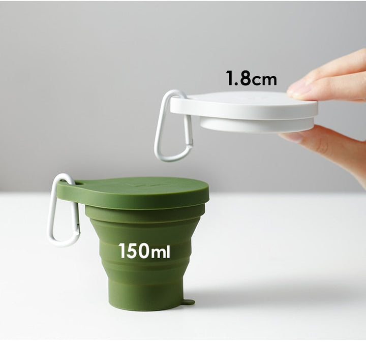 Reiscop van siliconen, opvouwbaar ontwerp, een duurzame drinkbeker voor outdoor.