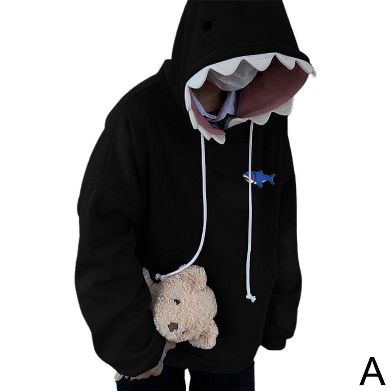 Blauwe haai hoodie met uniek ontwerp; zachte unisex trui voor dagelijks comfort en stijl.