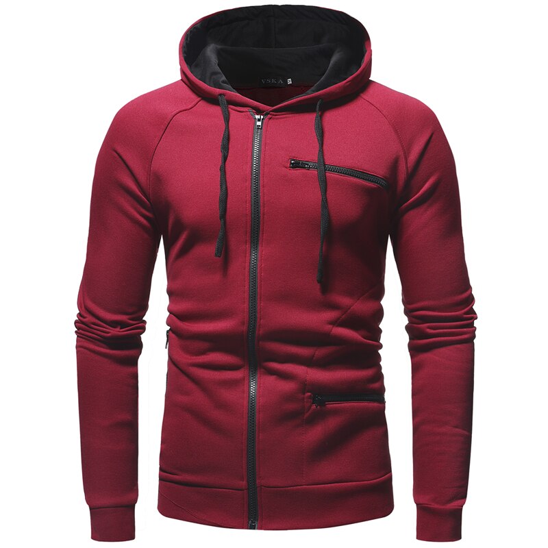 Casual heren ritsvest, donkerblauw zipper hoodie van polyester, perfect voor dagelijkse stijl.
